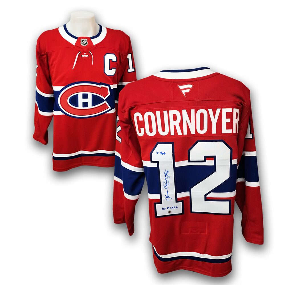 Yyan Cournoyer Autographed Montreal Canadiens Home Fanatics Premium Jersey Inscribed