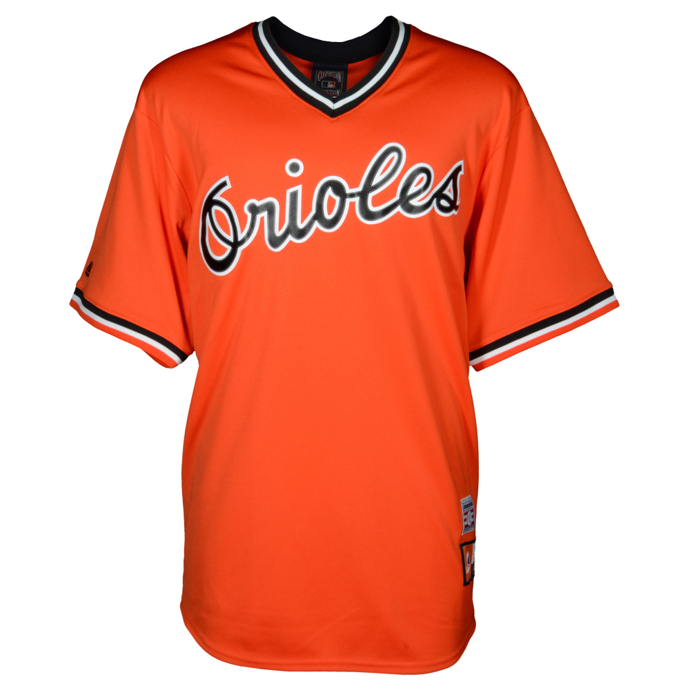 Brooks Robinson Baltimore Orioles Autographed Orange Throwback Jersey with Human Vacuum Cleaner