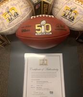 SB50 Package - GAME USED K-Ball + Broncos team multi signed panel ball (...