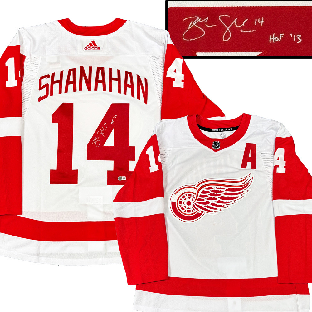 BRENDAN SHANAHAN Signed Detroit Red Wings White Adidas PRO Jersey - HOF '13