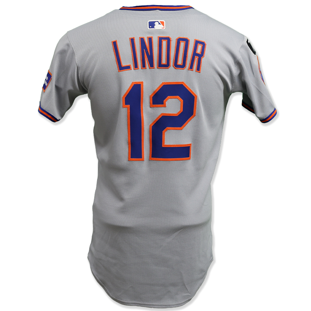 Francisco Lindor #12 - Game-Used Road Grey Jersey - 2025 Opening