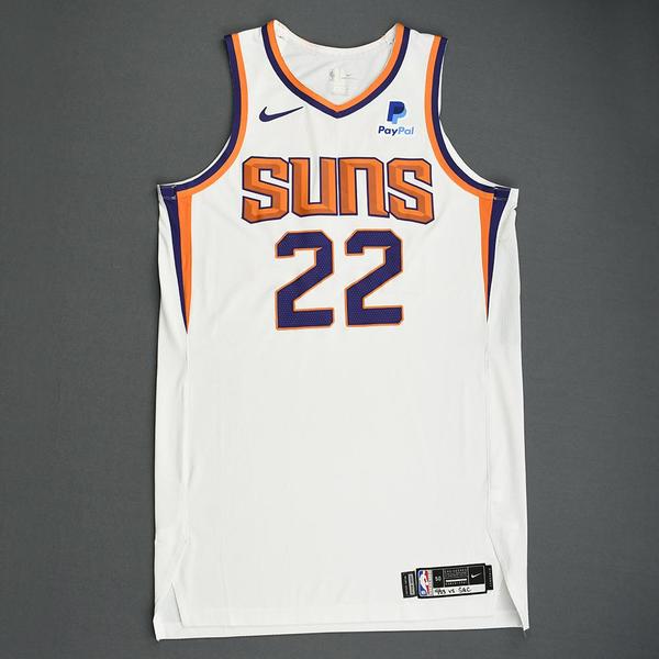 Image of Deandre Ayton - Phoenix Suns - Kia NBA Tip-Off 2019 - Game-Worn 1st Half Association Edition Jersey - Double-Double
