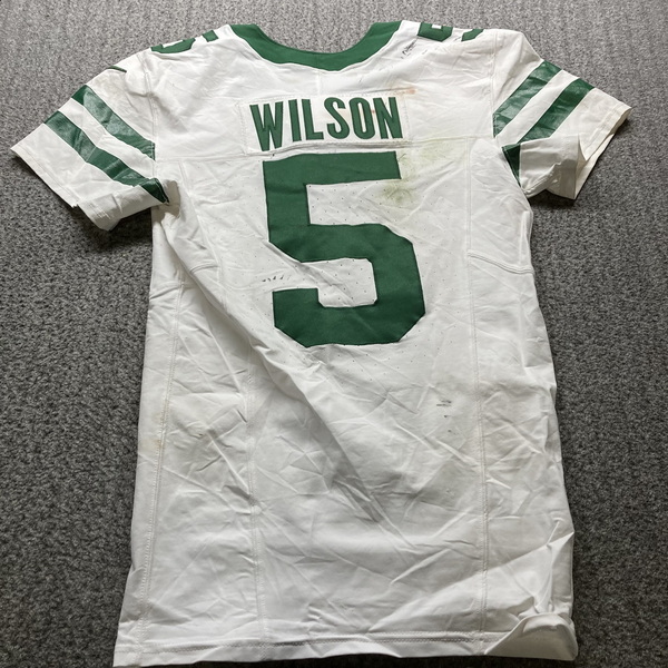 London Games - Jets Garrett Wilson Game Used Jersey (10/06/24) Size 38 w...