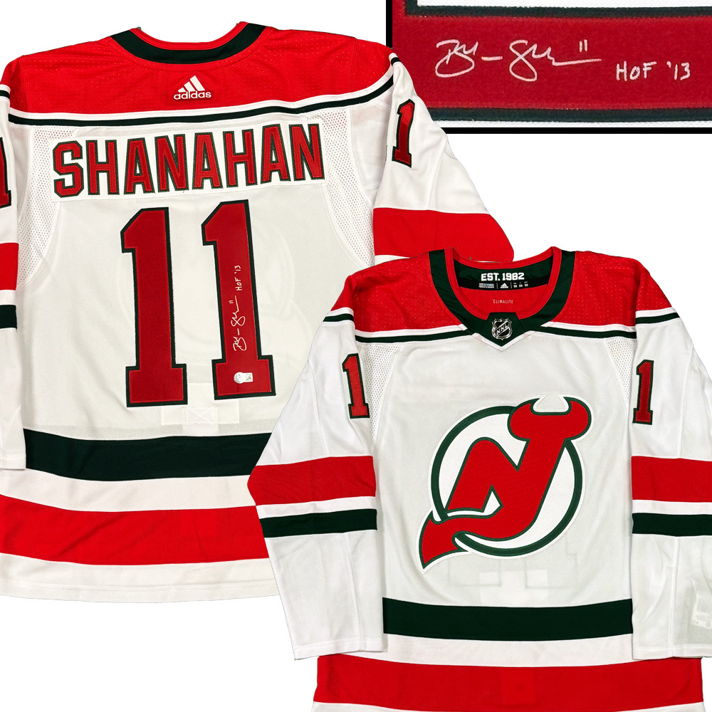 BRENDAN SHANAHAN Signed New Jersey Devils White Adidas PRO Jersey - HOF '13