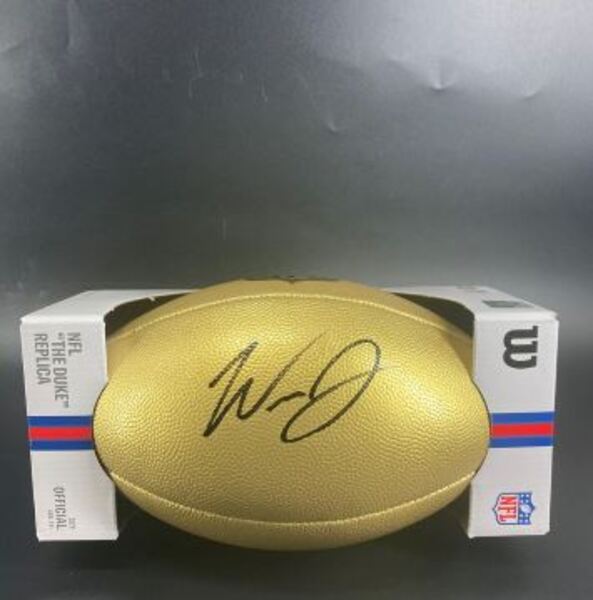 NFL - Cardinals Will Johnson Signed Gold Composite Football