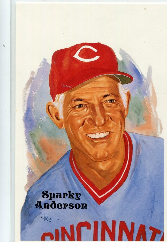 1980-02 Perez-Steele Hall of Fame Postcards #245 Sparky Anderson -- HOF Class of 2000