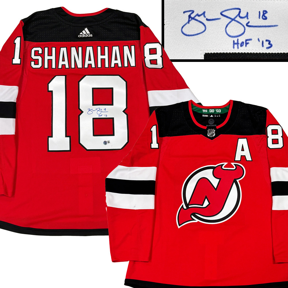 BRENDAN SHANAHAN Signed New Jersey Devils Red Adidas PRO Jersey - HOF '13 