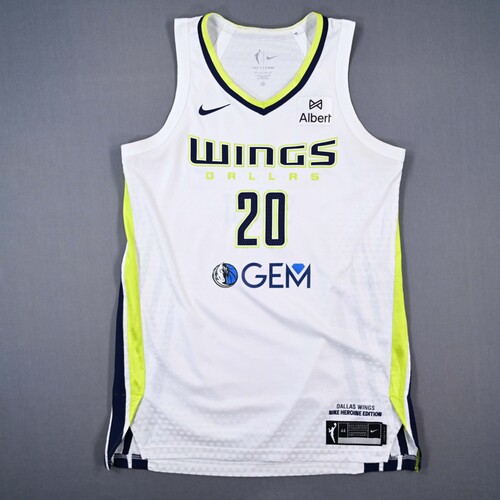 Image of Siegrist, Maddy - Dallas Wings - White Heroine Edition Jersey - Worn 8 Games - 6/11/25, 8/8/25, 8/12/25, 8/20/25, 8/27/25, 8/29/25, 9/7/25 & 9/11/25 - Autographed - 2025 WNBA Season