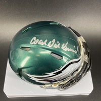 HOF - Eagles Dick Vermeil Signed Mini Helmet with HOF 22 Inscription