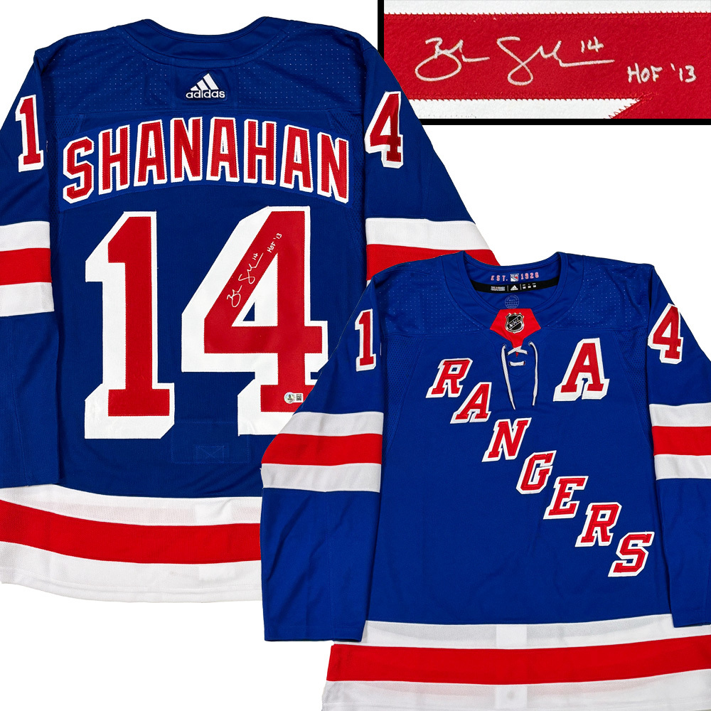 BRENDAN SHANAHAN Signed New York Rangers Blue Adidas PRO Jersey - HOF '13