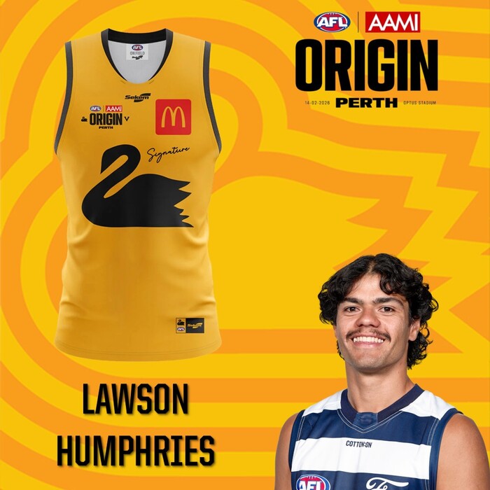 Photo of Lawson Humphries 2026 WA AFL Origin Guernsey
