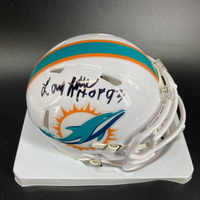 HOF - Dolphins Larry Little Signed Mini Helmet with HOF 93 Inscription