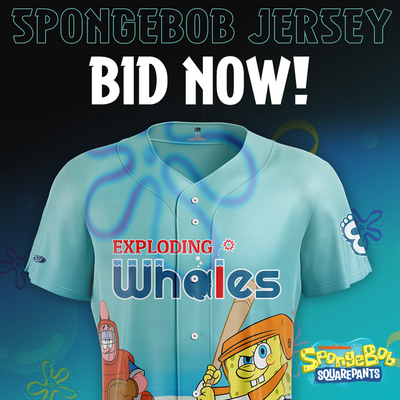 Eugene Emeralds SpongeBob Jonah Cox Number 9 Game-Worn Jersey - Size 44 (Medium)