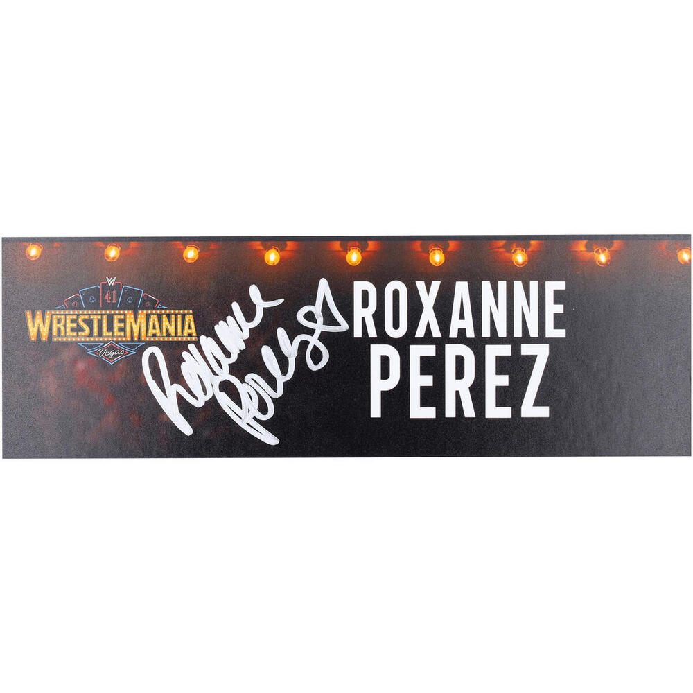 Authentic Event-Used: Roxanne Perez Autographed WrestleMania 41 Private Signing Nameplate