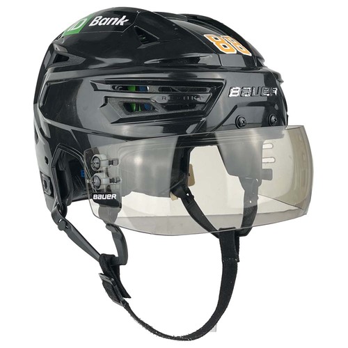 Photo of Game-Used 2024-2025 Black Bauer Hockey Helmet - David Pastrnak