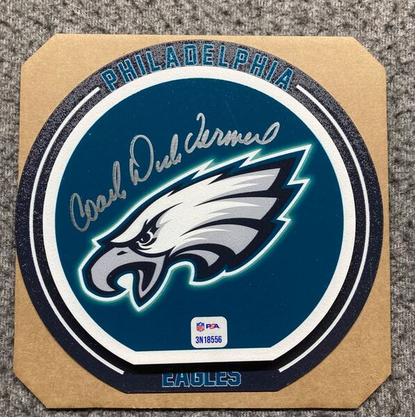 HOF - Eagles Dick Vermeil Signed 3D Metal Wall Art (8x8)