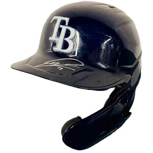 Photo of Game Used Autographed TB Batting Helmet: Isaac Paredes - 5 HR, 6 R, 6 H, 6 RBI - 5 Games - 2023