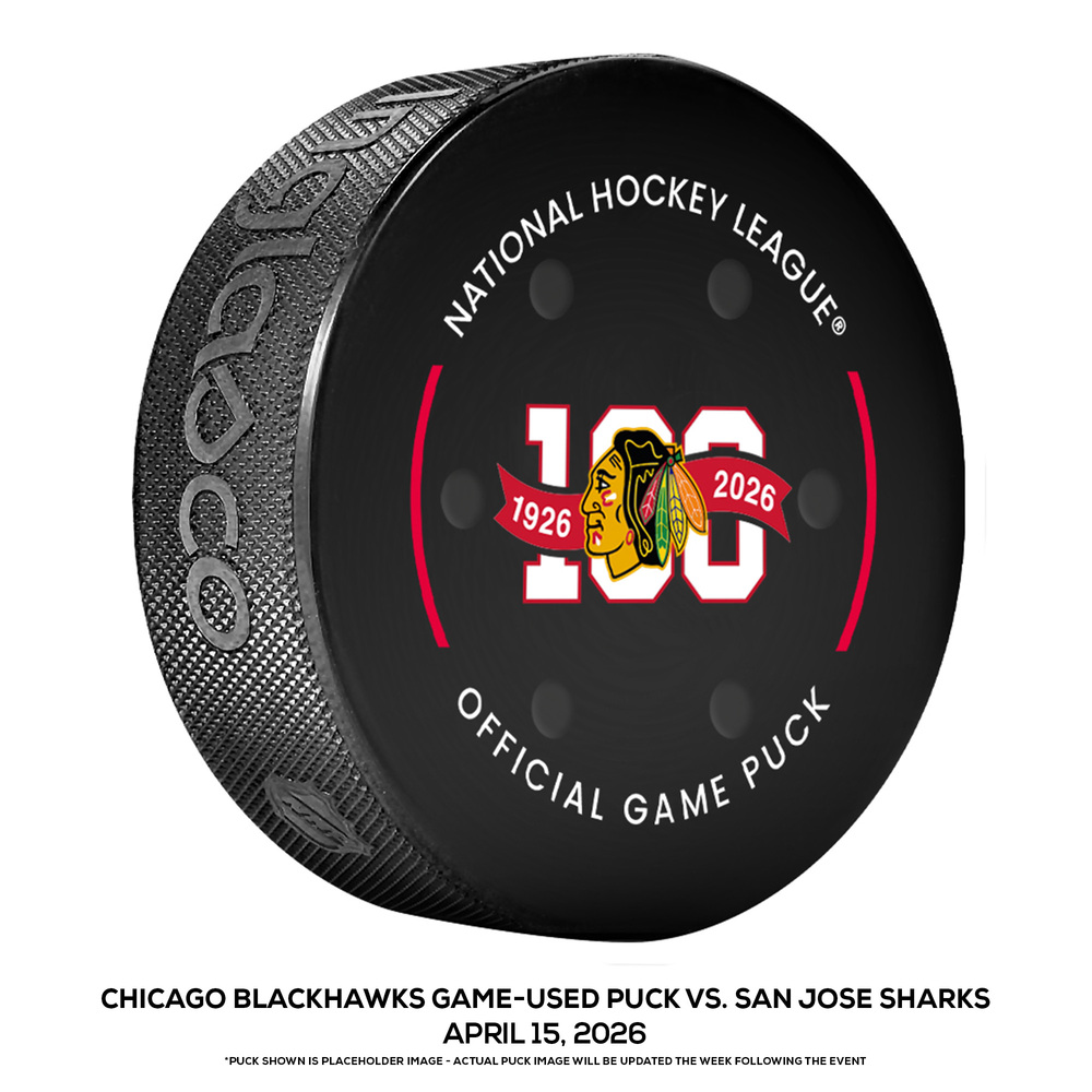 Chicago Blackhawks Game-Used Puck vs. San Jose Sharks on April 15, 2026