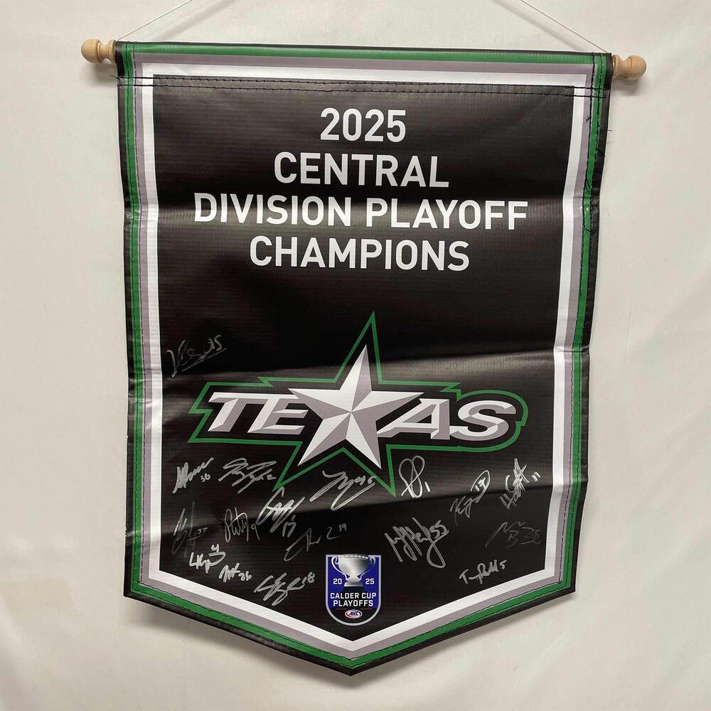2025 Central Division Playoff Champions Texas Stars Team-Signed Banner