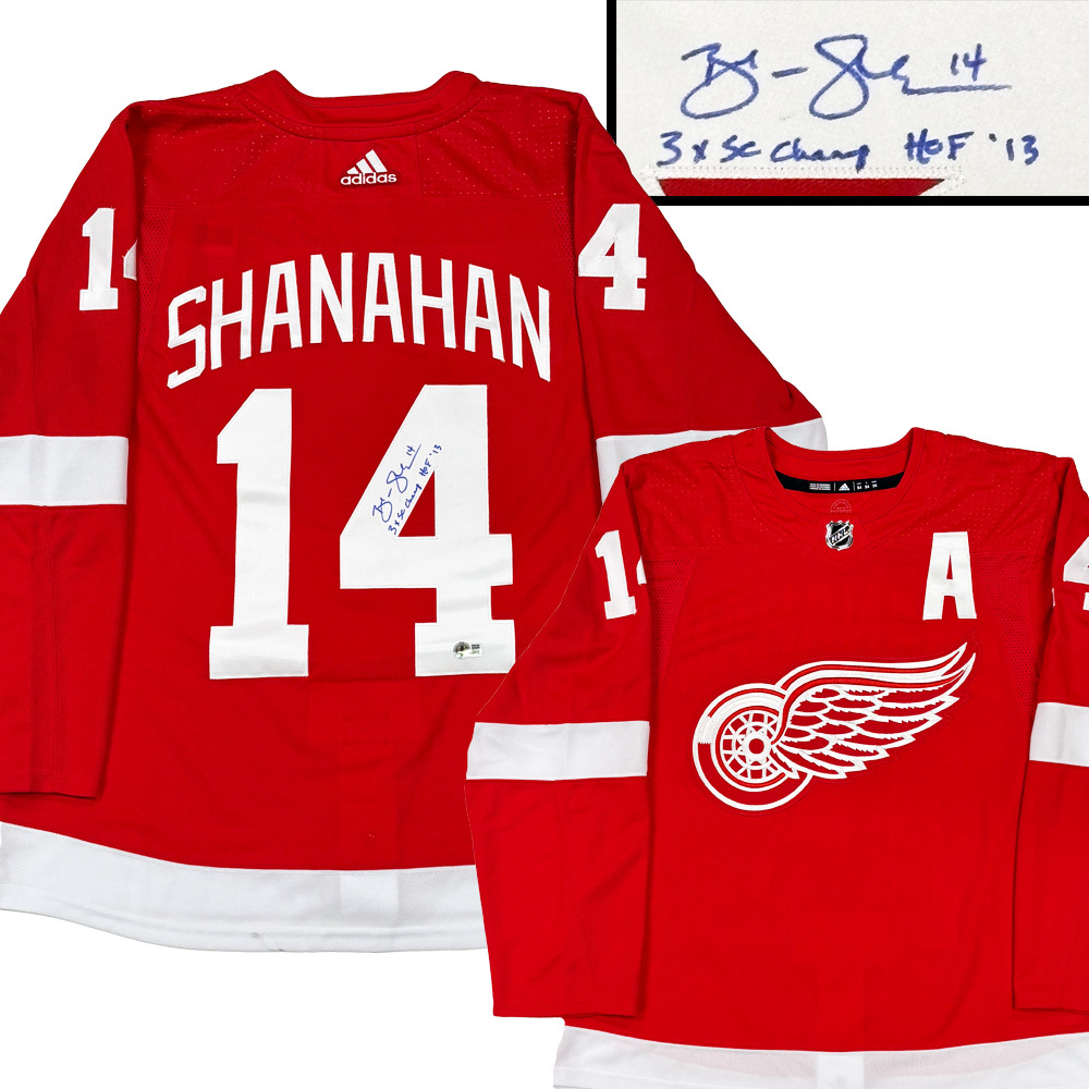 BRENDAN SHANAHAN Signed Detroit Red Wings Red Adidas PRO Jersey - HOF '13 & 3x SC Champs