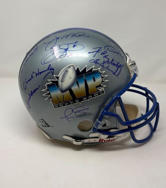 Super Bowl MVP Riddell Authentic Helmet Signed by Over 15 Players Includ...
