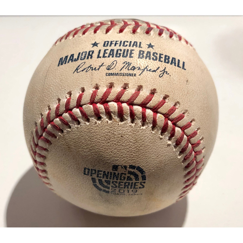 2019 Japan Opening Day Series - Game Used Baseball - Batter: Ichiro Suzuki Pitcher : Joakim Soria - Strikeout