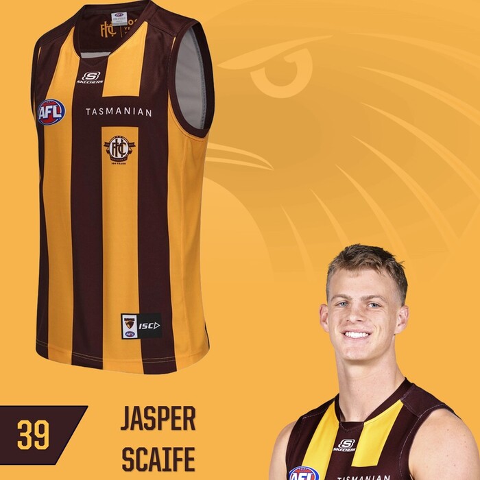 Photo of Jasper Scaife #39 Hawthorn 2025 Elimination Final Player-Issue Guernsey *UNSIGNED*