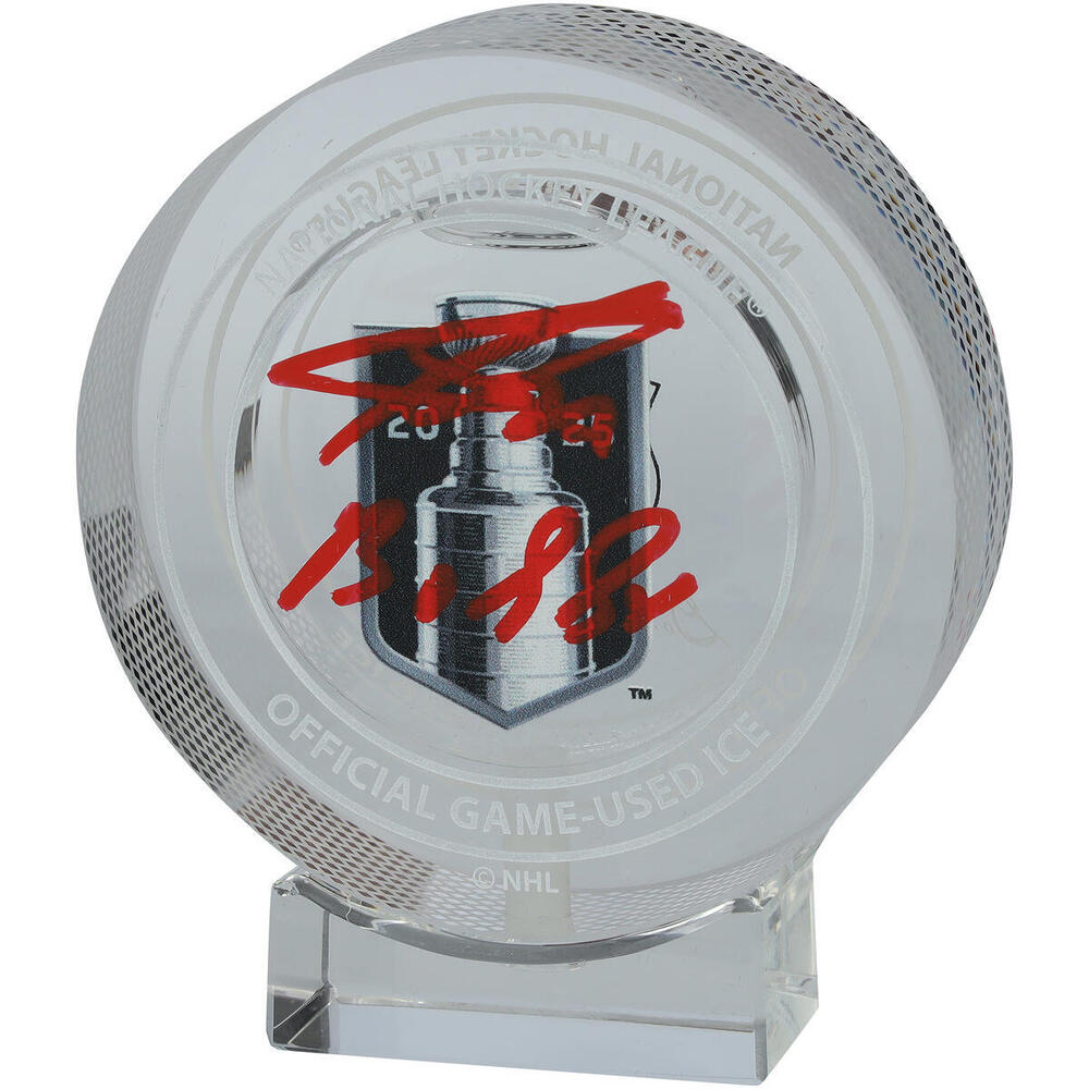 Sergei Bobrovsky Florida Panthers Autographed 2025 Stanley Cup Final Match-Up Crystal Puck with 