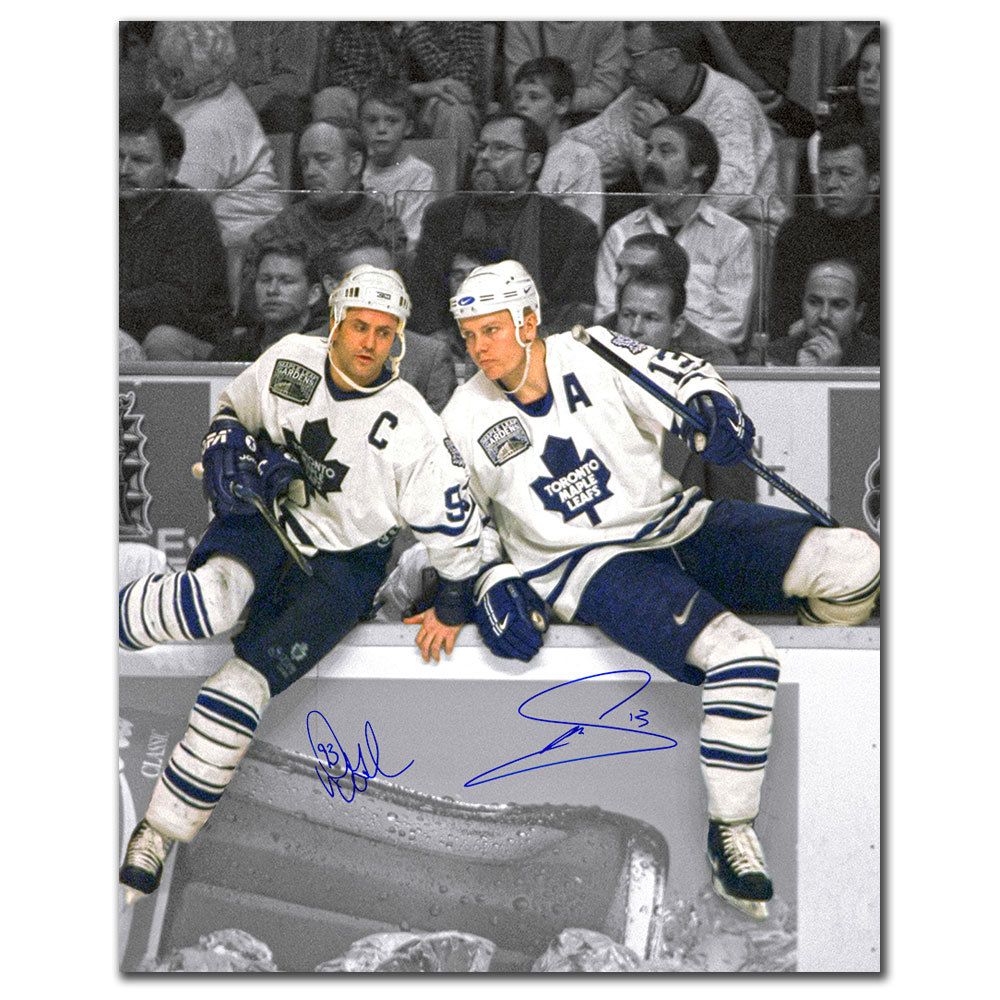 Doug Gilmour & Mats Sundin Toronto Maple Leafs OVER THE BOARDS Dual Autographed 16x20