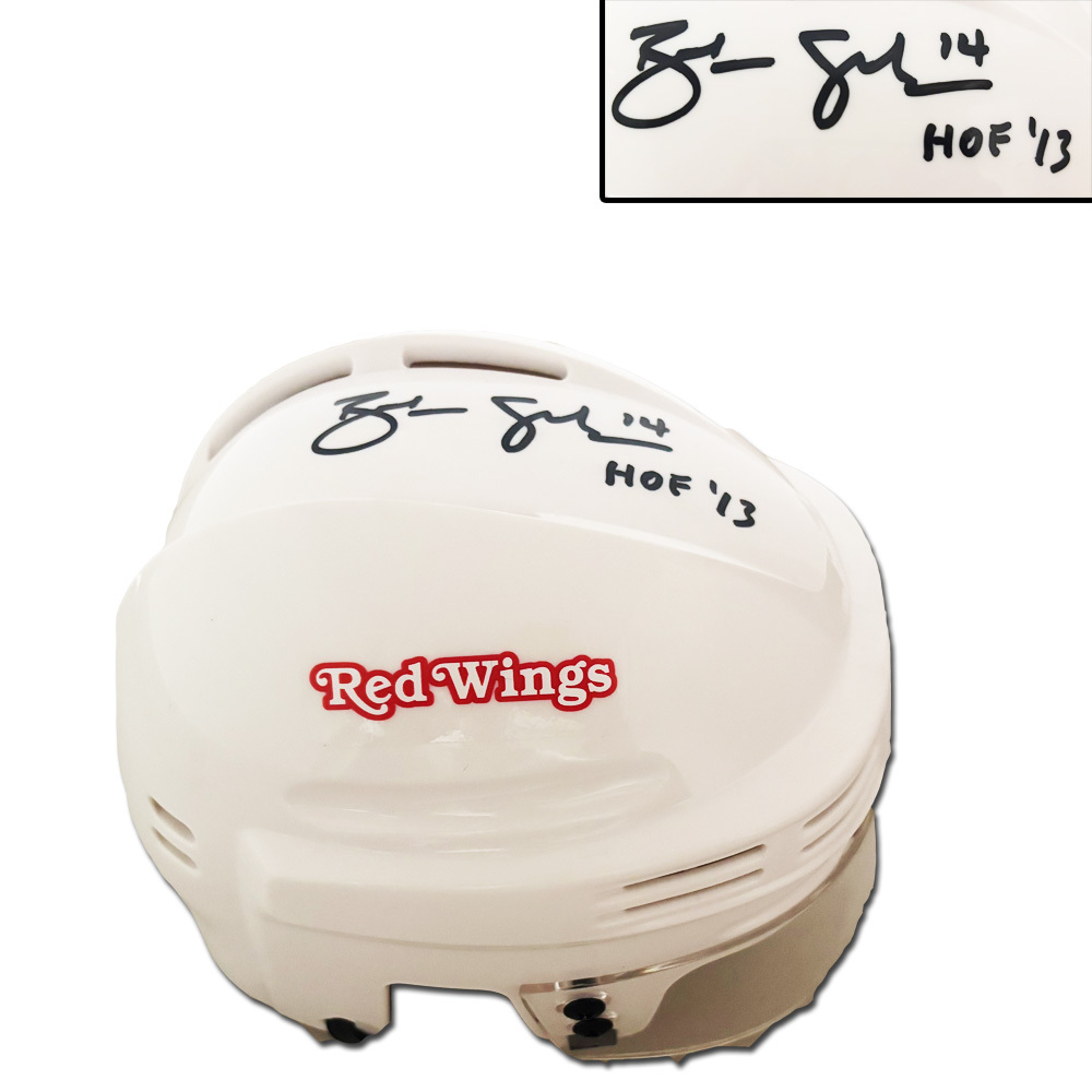 BRENDAN SHANAHAN Signed Detroit Red Wings White Mini Helmet - HOF'13