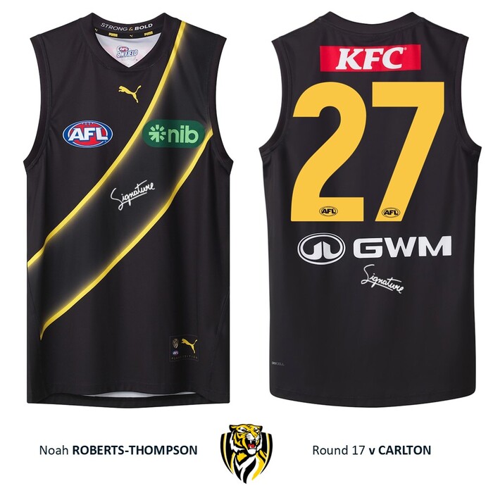 Noah Roberts-Thomson #27 Richmond 2026 Stealth Player-Issue Guernsey