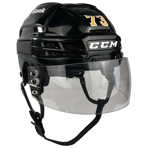 Photo of 2021 Playoffs Game-Used Black CCM Hockey Helmet - Charlie McAvoy