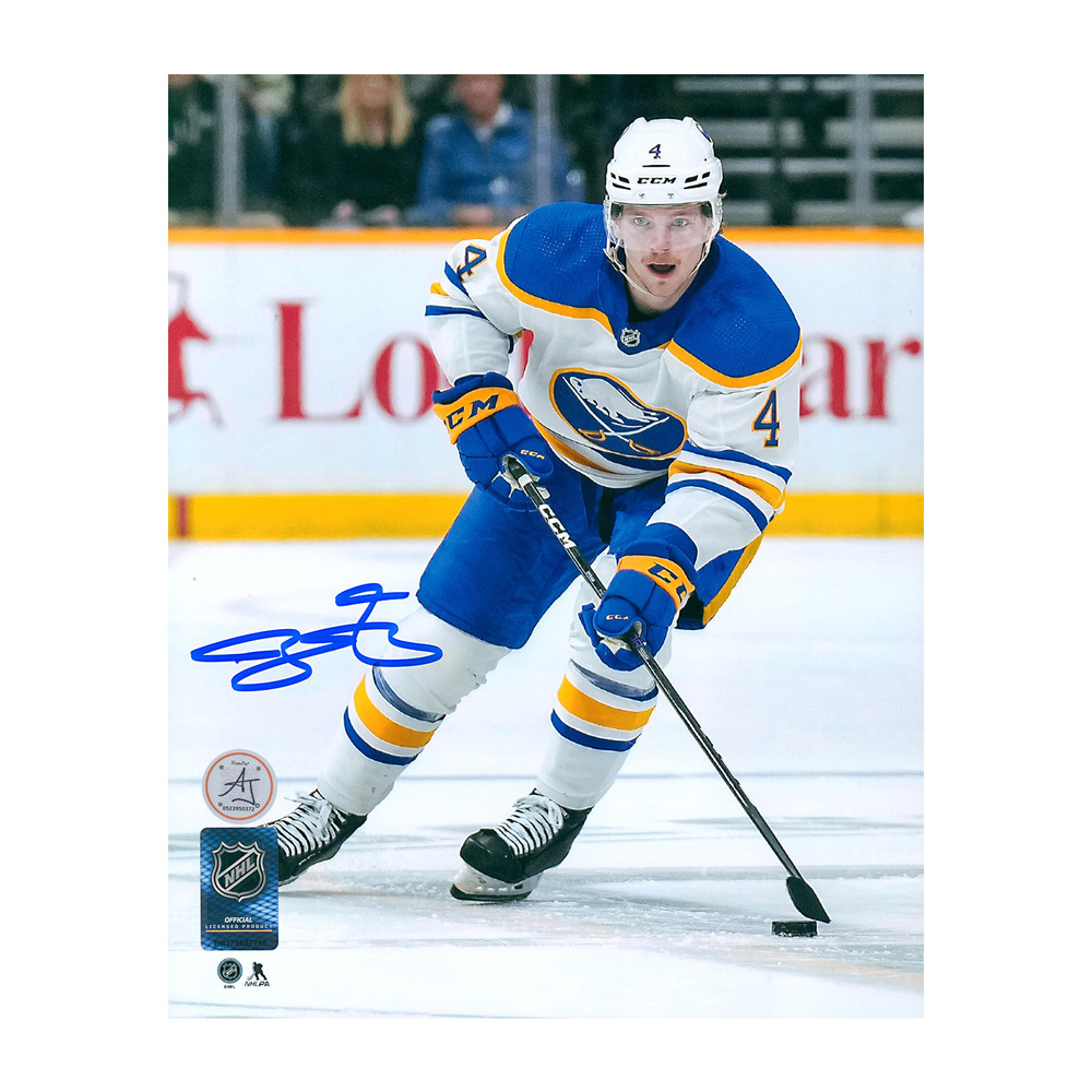 Bowen Byram Signed Buffalo Sabres Puck Rush 8x10 Photo