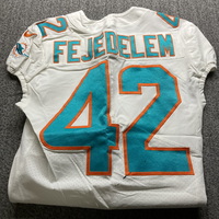 London Games - Dolphins Clayton Fejedelem Game Worn Jersey (10/17/21) Si...