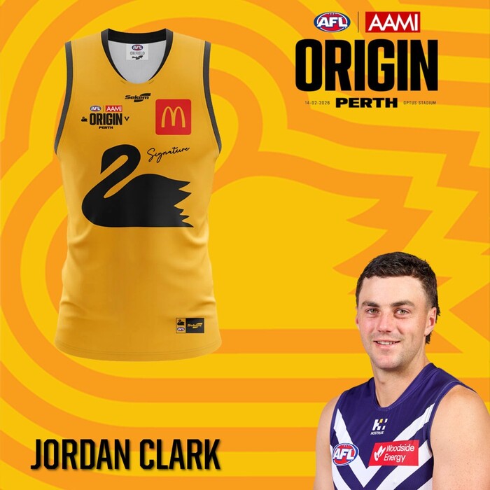 Photo of Jordan Clark 2026 WA AFL Origin Guernsey