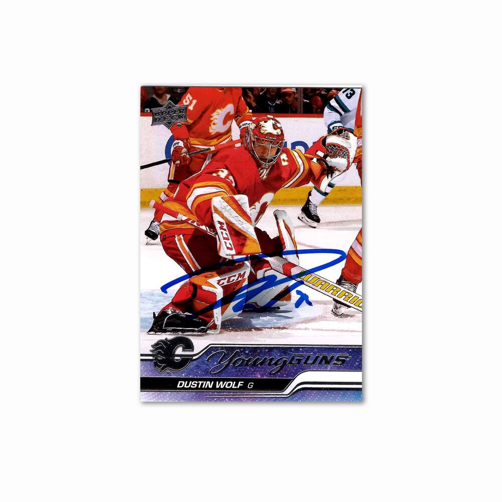 2023-24 UD Young Guns #210 DUSTIN WOLF Autographed Rookie Card