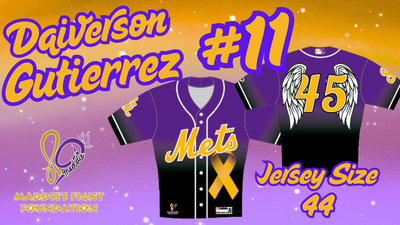 Maddie's Fight Foundation Jersey #11 Daiverson Gutierrez