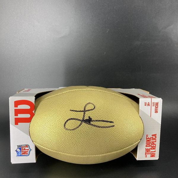 NFL - Colts Laiatu Latu Signed Gold Composite Football