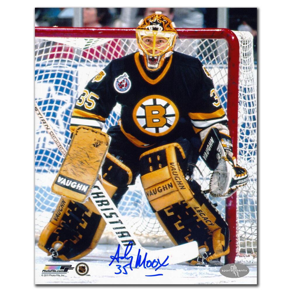 Andy Moog Boston Bruins Action Autographed 8x10