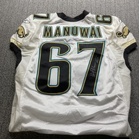 Jaguars - Vincent Manuwai Signed Game Issued Jersey Size 52