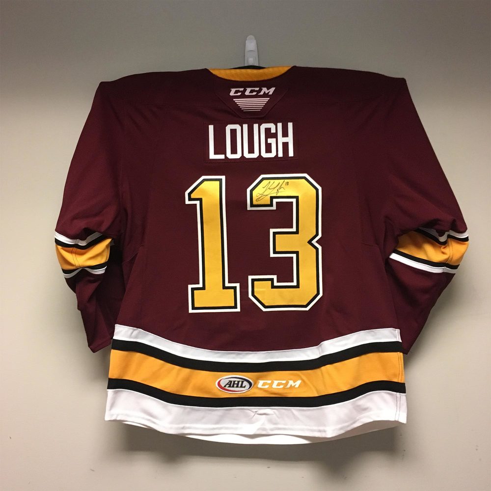 AHL Authentic Chicago Wolves Jersey Worn and Signed by 13 Kevin Lough