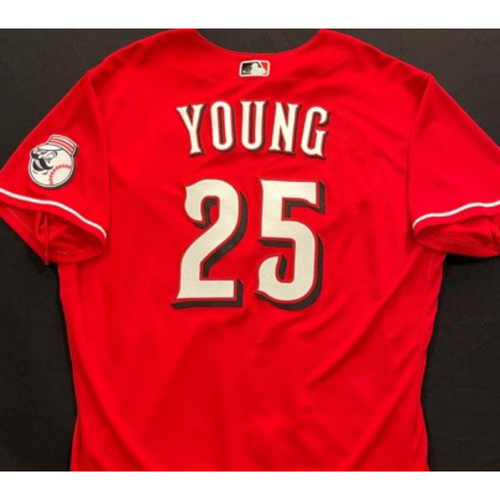 YOUNG -- Authentic Reds Jersey -- $1 Jersey Auction -- $5 Shipping -- Size 48 (Not MLB Authenticated)