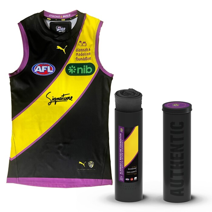 Oliver Hayes-Brown #47 Richmond 2024 Signed Alannah & Madeline Foundation Player Issue Guernsey