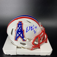 HOF - Oilers Earl Campbell Signed Mini Helmet with HOF 91 Inscription