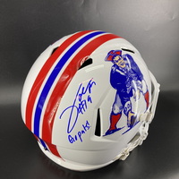 NFL - Patriots Joe Milton Signed Throwback Replica Speed Helmet