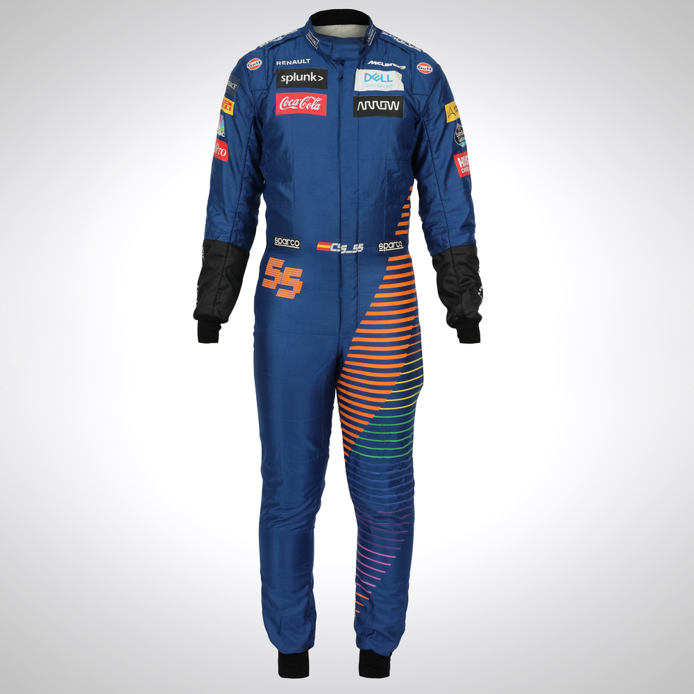 Carlos Sainz Jr. Race Worn 2020 McLaren Race Suit No Branding S/N CS2820 F1 Authentics