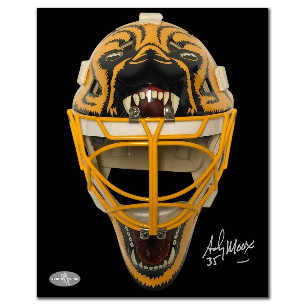 Andy Moog Boston Bruins Mask Autographed 8x10