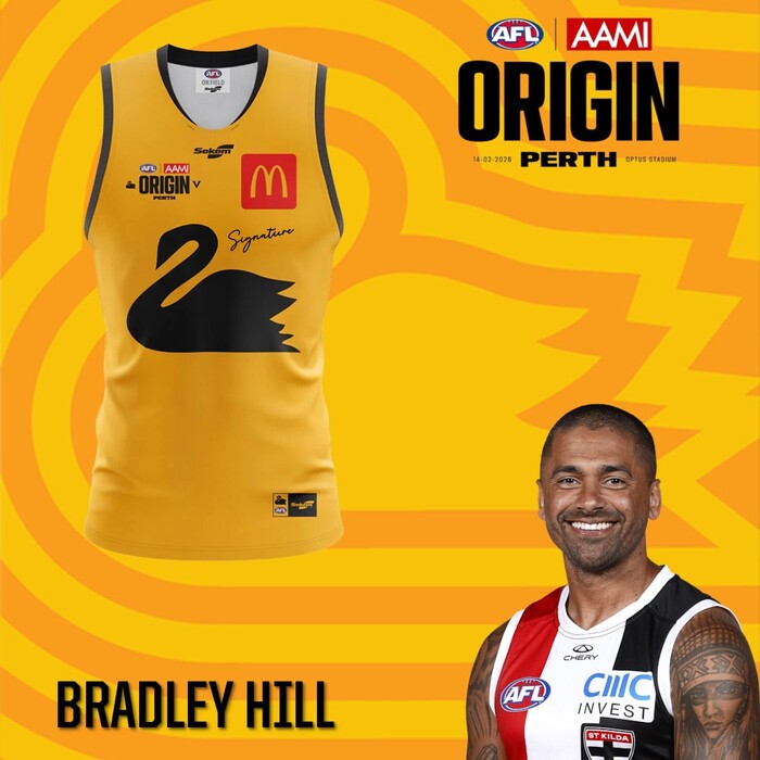 Photo of Bradley Hill 2026 WA AFL Origin Guernsey