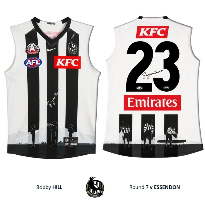 Bobby Hill #22 Collingwood 2026 Anzac Day Player-Issue Guernsey