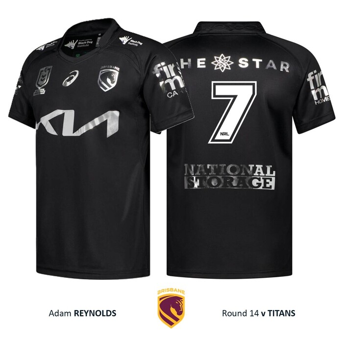 Photo of Adam Reynolds #7 Brisbane Broncos 2026 Black Jersey Player-Issued 
